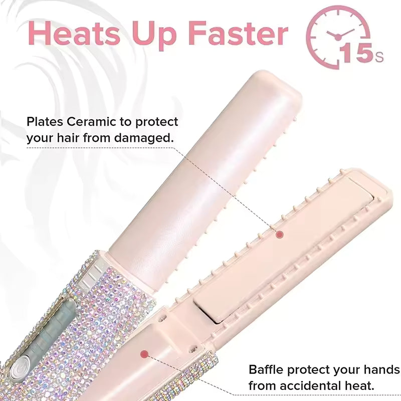 Wireless straightener with shiny stones