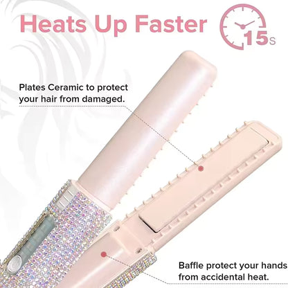 Wireless straightener with shiny stones